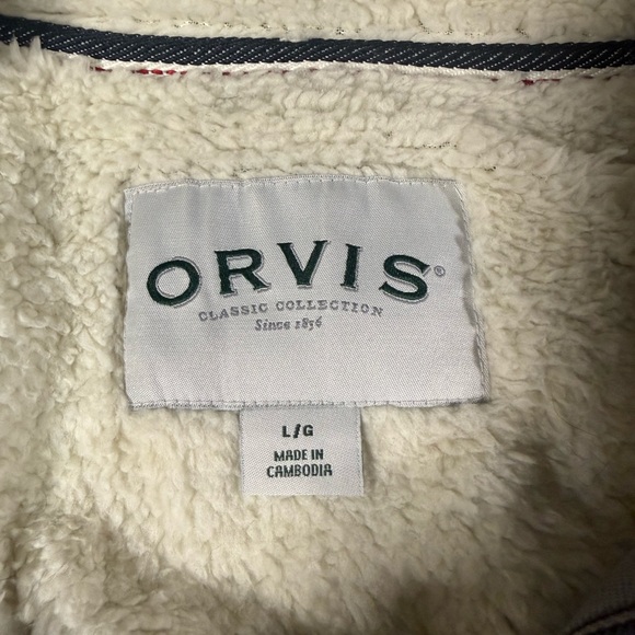 Orvis Sherpa Lined 1/4 Zip Pullover Mens Large Gray - Picture 12 of 13